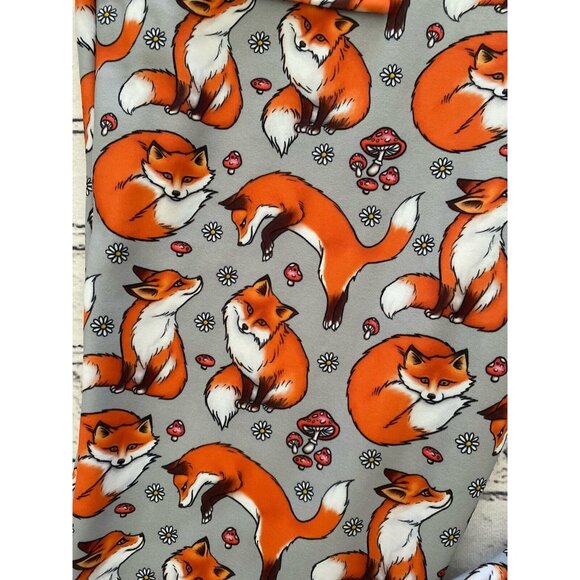 BlackMilk Overalls Fox and Mushroom Gray‎ Orange Rare Sz Small Vintage Australia - Picture 4 of 16